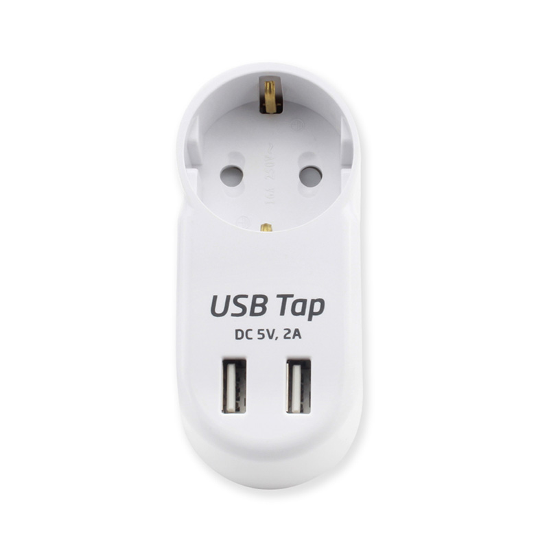 USB 포트 2개가 있는 휴대용 콘센트 1개 EU 표준 무선 소켓